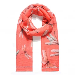 Mooch-andover Dragonfly Scarf - Coral Gifts For Teachers