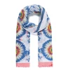 Mooch-andover Blue/Orange Sunflower Print Scarf