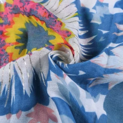 Mooch-andover Blue/Orange Sunflower Print Scarf