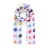 Mooch-andover Scarves, Gloves & Headbands White Painterly Spot Print Scarf