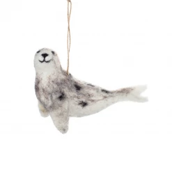 Mooch..... New Arrivals Upright Harbour Seal Hanging Felt Decoration