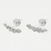 Mooch..... New Arrivals Sterling Silver Ear Crawler Earrings - Multi Gemset Leaf