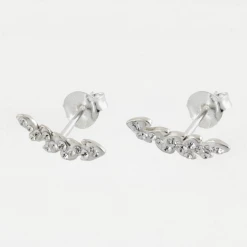 Mooch..... New Arrivals Sterling Silver Ear Crawler Earrings - Multi Gemset Leaf