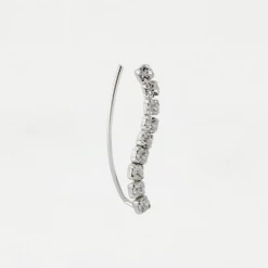 Mooch..... Sterling Silver Ear Crawler Earrings - Wave Gemset Crystals