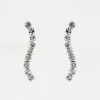 Mooch..... Sterling Silver Ear Crawler Earrings - Wave Gemset Crystals