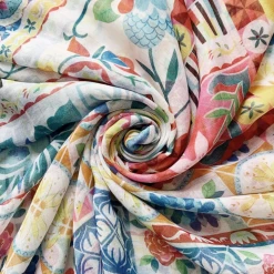 Mooch-andover Summer Floral Tile Print Frayed Scarf New Arrivals