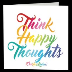 Mooch..... Greetings Cards Quotable Greetings Card - Think Happy Thoughts