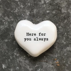 Mooch-andover East Of India Porcelain Heart Token- Here For You Always