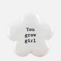 Mooch-andover East Of India Porcelain Flower Token- You Grow Girl