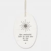 Mooch-andover East Of India Porcelain Oval Message Hanger - "How Wonderful Life Is...." Gifts For Teachers 1 Mooch-andover East Of India Porcelain Oval Message Hanger - "How Wonderful Life Is...." Gifts For Teachers