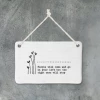 Mooch-andover East Of India Porcelain Hanging Sign - People Will Come And Go....
