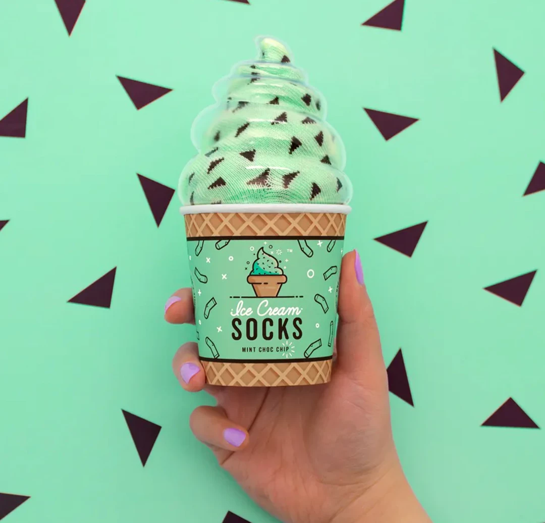 Mooch-andover Ice Cream Socks - Mint Choc Chip Mooch-andover Ice Cream Socks - Mint Choc Chip