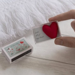 Mooch..... Wool Felt Heart And Love Message In A Matchbox