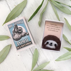 Mooch..... Wool Felt Sloth Spirit Animal In A Matchbox