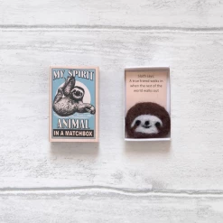 Mooch..... Wool Felt Sloth Spirit Animal In A Matchbox