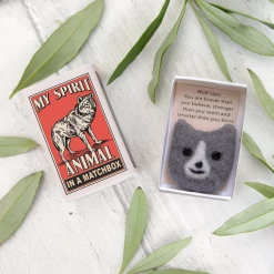 Mooch..... Wool Felt Wolf Spirit Animal In A Matchbox New Arrivals