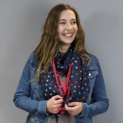 Mooch..... Scarves, Gloves & Headbands Peace Of Mind Recycled Falling Star Scarf - Navy