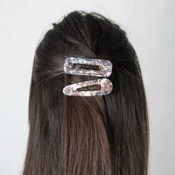 Mooch..... Set Of Two Onyx Resin Hair Clips