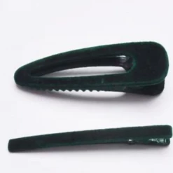 Mooch..... Set Of Two Velvet Hair Clips - Green