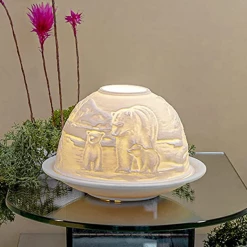 Mooch-andover Light-Glow Polar Bears Christmas Tealight Candle Holder Home Furnishings And Gifts