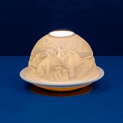 Mooch-andover Light-Glow Polar Bears Christmas Tealight Candle Holder Home Furnishings And Gifts