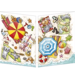 Mooch..... Sophie Turrel Folding Greetings Card - The Beach CT332 Greetings Cards