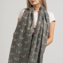 Mooch..... Sea Turtles Scarf Grey Scarves, Gloves & Headbands