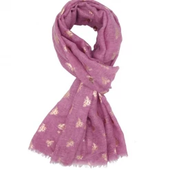 Mooch..... Rose Gold Bees Scarf Plum Let It Bee
