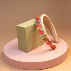 Mooch..... New Arrivals Powder Padded Embroidered Headband Cream