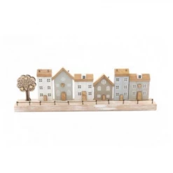 Mooch..... Wooden Houses And Tree Ornament