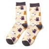 Mooch-andover Miss Sparrow Bamboo Ladies Socks - Little Kittie Cats Beige