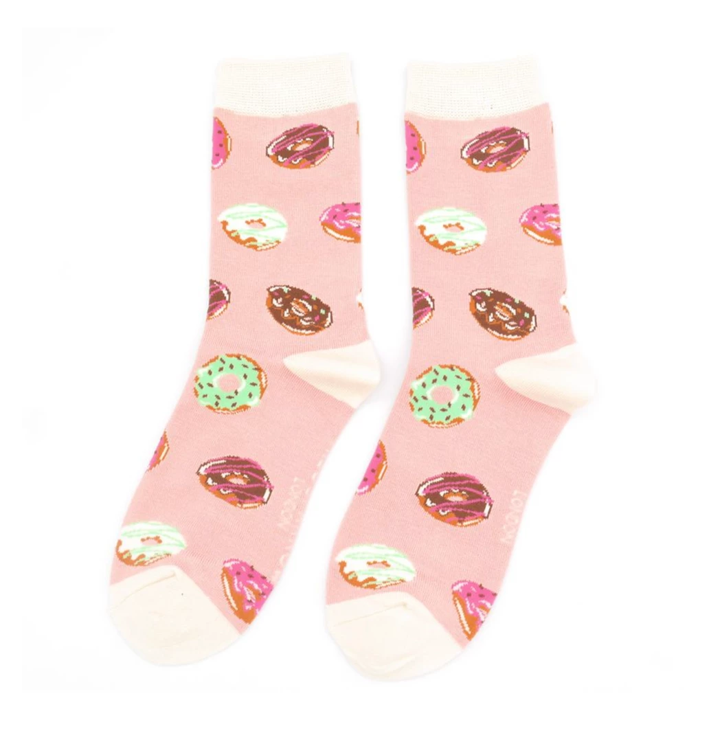 Mooch-andover Miss Sparrow Bamboo Ladies Socks - Doughnuts Dusky Pink Mooch-andover Miss Sparrow Bamboo Ladies Socks - Doughnuts Dusky Pink