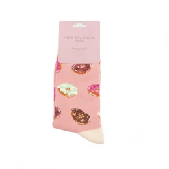 Mooch-andover Miss Sparrow Bamboo Ladies Socks - Doughnuts Dusky Pink