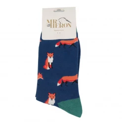 Mooch-andover Mr Heron Bamboo Mens Socks - Foxes Navy