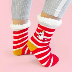 Mooch-andover Moomin Slipper Socks With Stripy Snorkmaiden Design