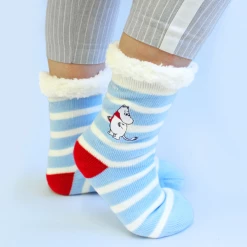 Mooch-andover Moomin Stripe Slipper Socks With Moomin Design