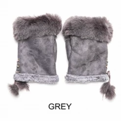 Mooch..... Fingerless Gloves With Faux Fur Cuff