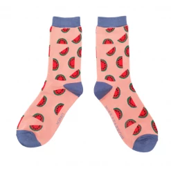 Mooch-andover Miss Sparrow Bamboo Ladies Socks - Watermelons Dusky Pink