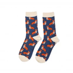 Mooch-andover Miss Sparrow Bamboo Ladies Socks - Corgis Navy