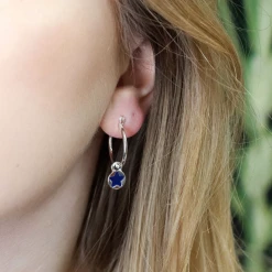 Mooch..... Peace Of Mind Silver Plated Hoop And Enamel Star Drop Earrings Gifts For Teachers