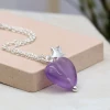 Mooch..... Peace Of Mind Silver Plated Star And Amethyst Heart Necklace Jewellery