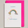 Mooch..... Iron On Patch Card Happy Birthday Rainbow