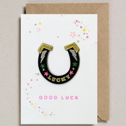 Mooch..... Greetings Cards Iron On Patch Card Lucky Horseshoe