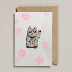 Mooch..... Iron On Patch Card Lucky Cat