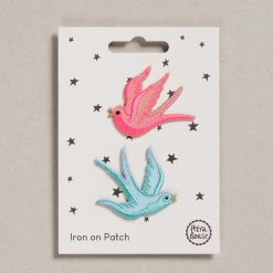 Mooch..... New Arrivals Iron On Patches Pink & Blue Swallows