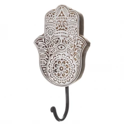 Mooch..... New Arrivals Hand Of Fatima Woodblock Hook