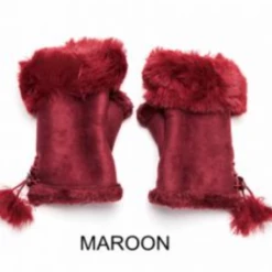Mooch..... Fingerless Gloves With Faux Fur Cuff